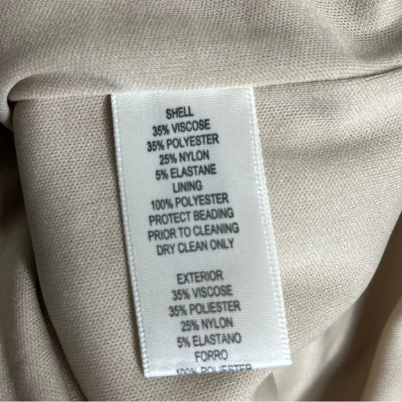 Eliza J (NWT) Textured Beaded Gold Tan Midi Sheath Dress Size 4 - Picture 13 of 14